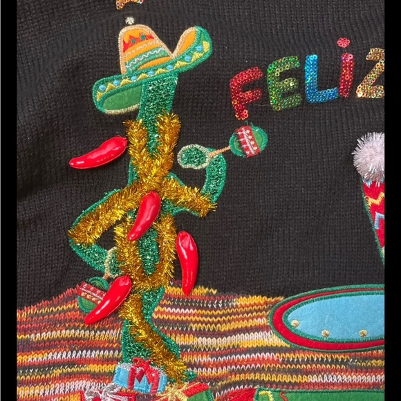Feliz Navidad Ugly Christmas Sweater Holiday Time Size S - Picture 5 of 12